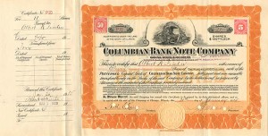 Columbian Bank Note Co. - Stock Certificate